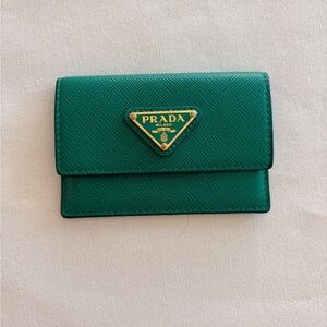 Prada Emerald Green Card Holder